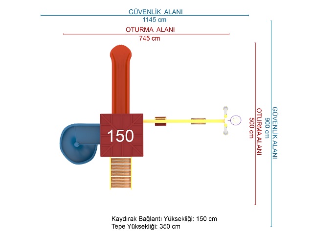 04 - 50854 Ekonomik Seri Çocuk Oyun Parkı Teknik Çizim